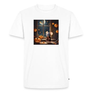 halloween, souris d'halloween, citrouille - T-shirt Premium bio Homme - blanc - Devant - Nico (187cm)