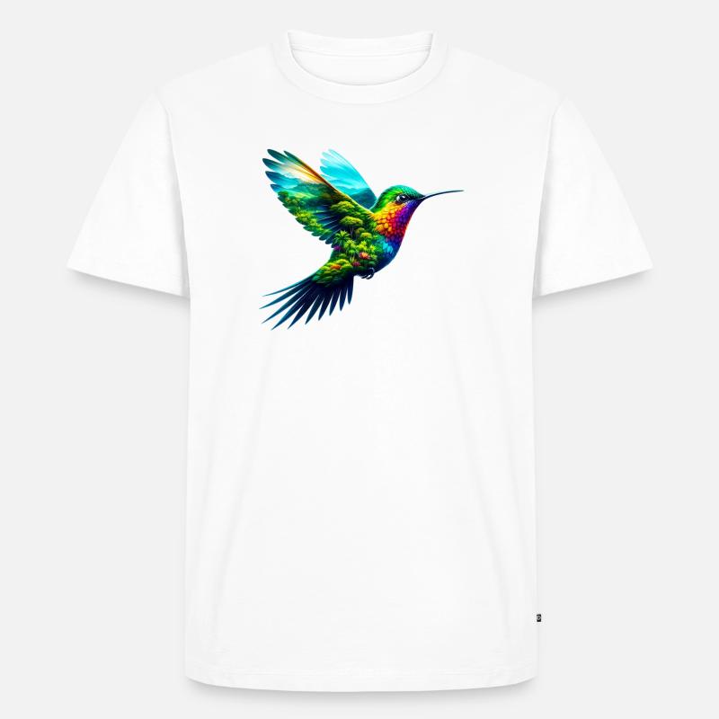 Kolibri - Männer Premium Bio T-Shirt - Weiß
