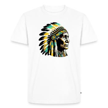 American Indian American - Men's Premium Organic T-Shirt - white - Front - Nico (187cm)