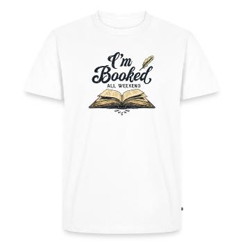 JE SUIS RÉSERVÉ TOUT LE WEEK-END - T-shirt Premium bio Homme - blanc - Devant - Nico (187cm)