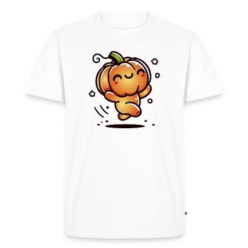 Citrouille dansante - mignon plaisir d’Halloween - T-shirt Premium bio Homme - blanc - Devant - Nico (187cm)