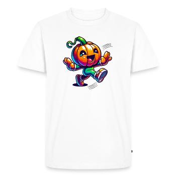 Citrouille dansante - mignon plaisir d’Halloween - T-shirt Premium bio Homme - blanc - Devant - Nico (187cm)