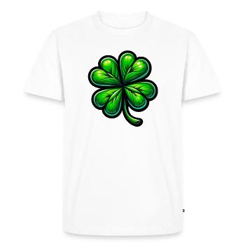 Four-leaf clover - Men's Premium Organic T-Shirt - white - Front - Nico (187cm)
