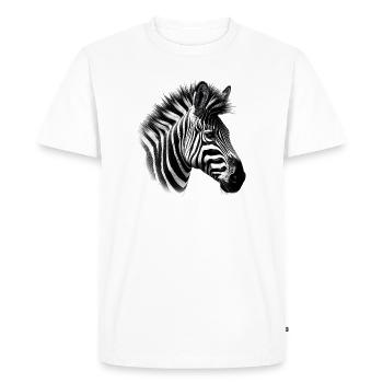 Zèbre - T-shirt Premium bio Homme - blanc - Devant - Nico (187cm)