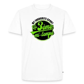 La 3ème Mi-Temps - T-shirt Premium bio Homme - blanc - Devant - Nico (187cm)