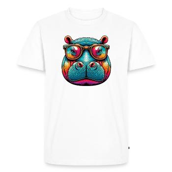 Hippopotame - T-shirt Premium bio Homme - blanc - Devant - Nico (187cm)