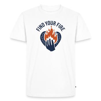 Trouvez votre flamme de feu - T-shirt Premium bio Homme - blanc - Devant - Nico (187cm)