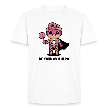 Soyez votre propre héros Donut Character - T-shirt Premium bio Homme - blanc - Devant - Nico (187cm)