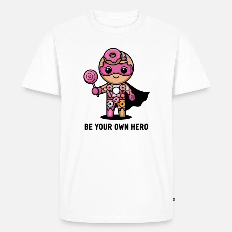 Sei dein eigener Helden-Donut-Charakter - Männer Premium Bio T-Shirt - Weiß