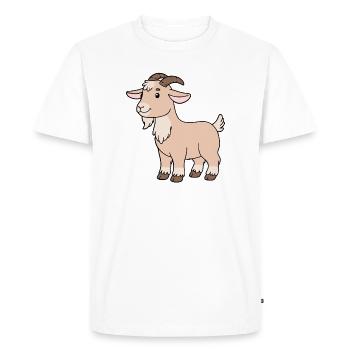 Chèvre - T-shirt Premium bio Homme - blanc - Devant - Nico (187cm)