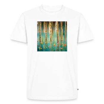 Abstract forest of flowers and reflections - Men's Premium Organic T-Shirt - white - Front - Nico (187cm)