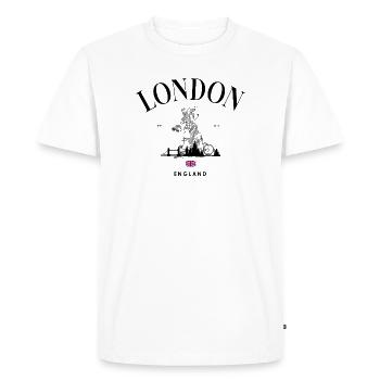 Tiny Union Jack Accent on Black - Men's Premium Organic T-Shirt - white - Front - Nico (187cm)