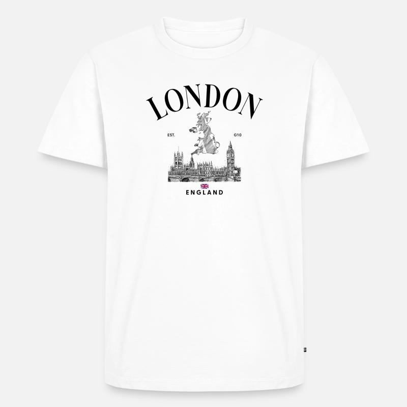 Tiny Union Jack auf Schwarz - Männer Premium Bio T-Shirt - Weiß