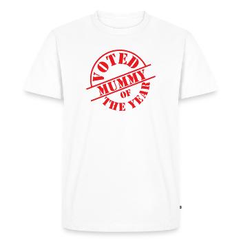 Voted Mom of the Year - Men's Premium Organic T-Shirt - white - Front - Nico (187cm)