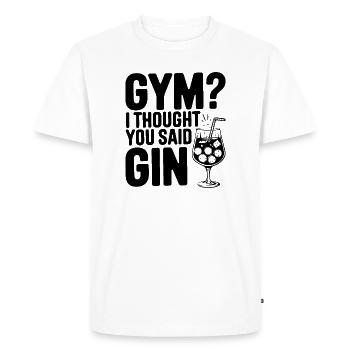 Gym or Gin? Funny Quote - Men's Premium Organic T-Shirt - white - Front - Nico (187cm)