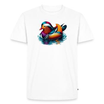Canard mandarin - T-shirt Premium bio Homme - blanc - Devant - Nico (187cm)