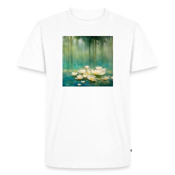 Water lilies - Men's Premium Organic T-Shirt - white - Front - Nico (187cm)