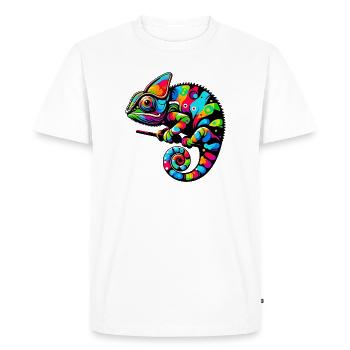 Chameleon - Men's Premium Organic T-Shirt - white - Front - Nico (187cm)