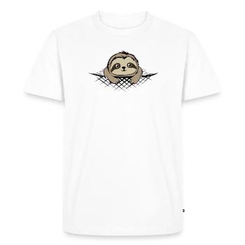 Sloth in pocket comic cartoon funny icon - Men's Premium Organic T-Shirt - white - Front - Nico (187cm)