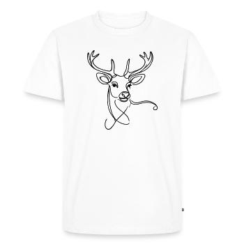 Noir cerf - T-shirt Premium bio Homme - blanc - Devant - Nico (187cm)