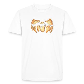 Visage de citrouille Halloween gribouiller - T-shirt Premium bio Homme - blanc - Devant - Nico (187cm)