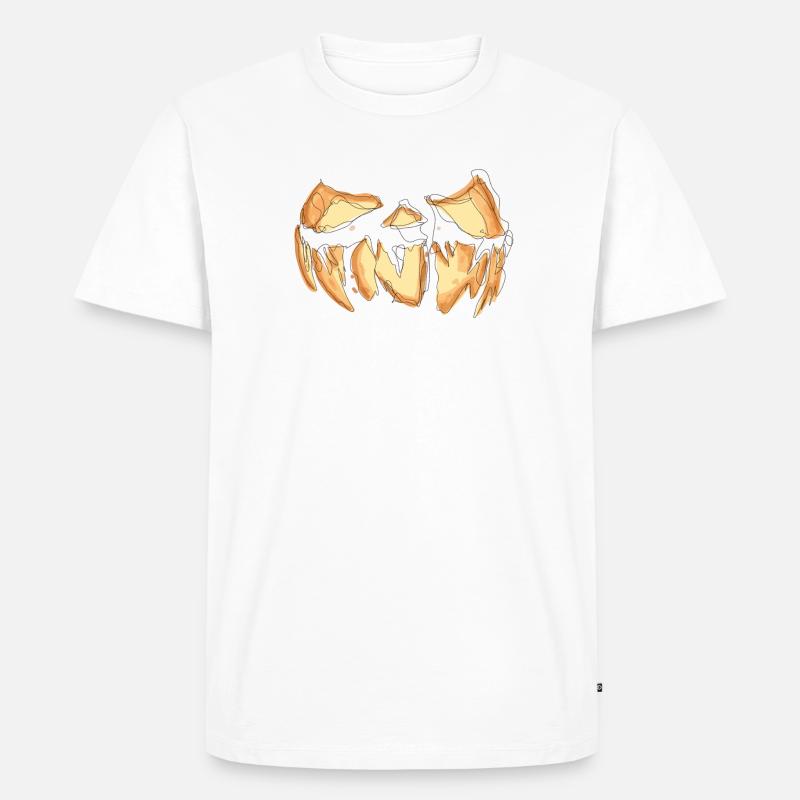Kürbis Gesicht Halloween Scribble - Männer Premium Bio T-Shirt - Weiß