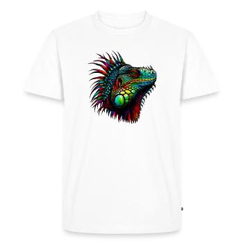 Iguane - T-shirt Premium bio Homme - blanc - Devant - Nico (187cm)