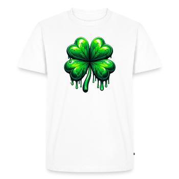 Four-leaf clover - Men's Premium Organic T-Shirt - white - Front - Nico (187cm)