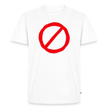 Prohibition sign comic style - Men's Premium Organic T-Shirt - white - Front - Nico (187cm)