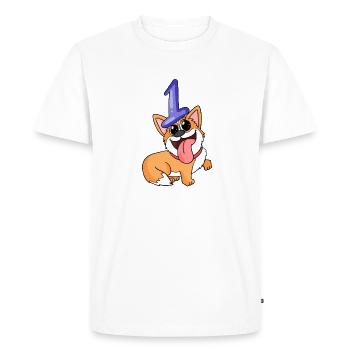 Numéro 1 Numéro Un - Motif Chien - T-shirt Premium bio Homme - blanc - Devant - Nico (187cm)