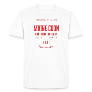 Maine Coon - Chat le plus grand du monde - T-shirt Premium bio Homme - blanc - Devant - Nico (187cm)