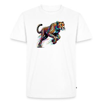Guépard - T-shirt Premium bio Homme - blanc - Devant - Nico (187cm)