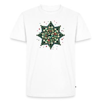 great poinsettia in geometric style - Men's Premium Organic T-Shirt - white - Front - Nico (187cm)