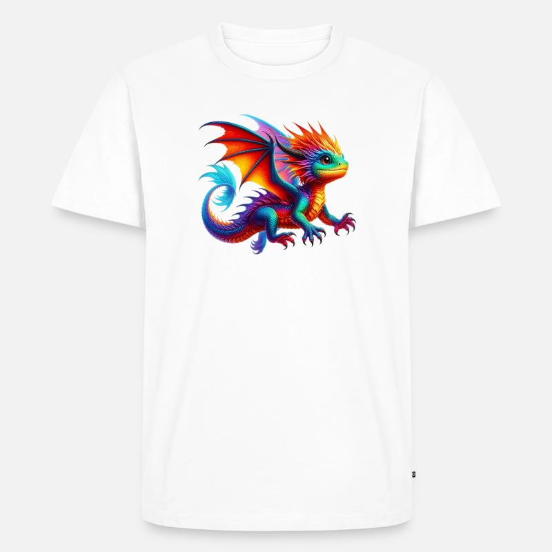 Drache - Männer Premium Bio T-Shirt - Weiß