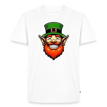 Irish Leprechaun Ireland - Men's Premium Organic T-Shirt - white - Front - Nico (187cm)