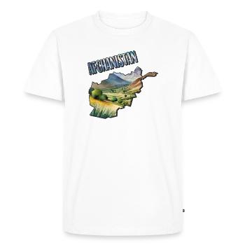 Watercolor Map of Afghanistan - Men's Premium Organic T-Shirt - white - Front - Nico (187cm)