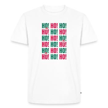 Ho Ho Ho Santa Pattern - Men's Premium Organic T-Shirt - white - Front - Nico (187cm)