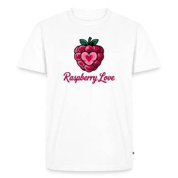 Illustration d’étreinte de coeur de cerise - T-shirt Premium bio Homme - blanc - Devant - Nico (187cm)