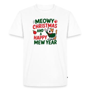 Festive Cat Year Design - Men's Premium Organic T-Shirt - white - Front - Nico (187cm)
