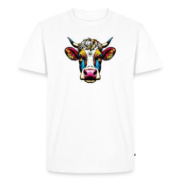 Vache - T-shirt Premium bio Homme - blanc - Devant - Nico (187cm)