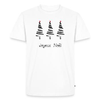 PÈRE NOËL. NOËL. JOYEUX NOËL. MERRY CHRISTMAS - T-shirt Premium bio Homme - blanc - Devant - Nico (187cm)