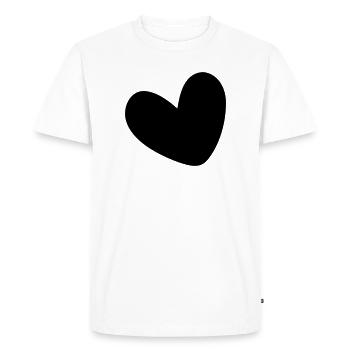 Coeur rempli d’une seule couleur - T-shirt Premium bio Homme - blanc - Devant - Nico (187cm)