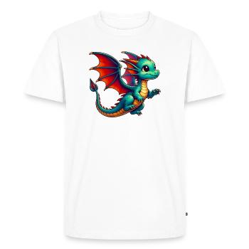 Dragon - Men's Premium Organic T-Shirt - white - Front - Nico (187cm)