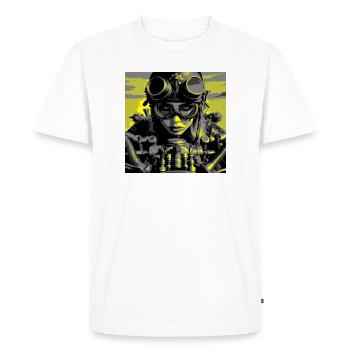 Steampunk Biker - Men's Premium Organic T-Shirt - white - Front - Nico (187cm)