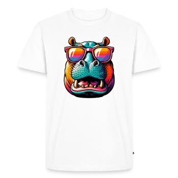 Hippopotame - T-shirt Premium bio Homme - blanc - Devant - Nico (187cm)