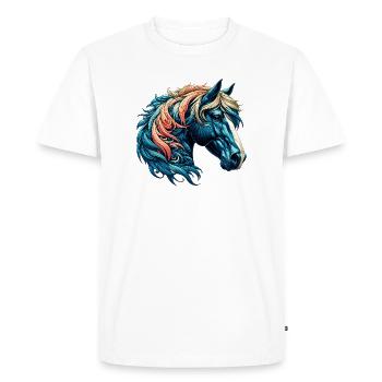 Horse - Men's Premium Organic T-Shirt - white - Front - Nico (187cm)