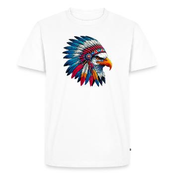 Aigle amérindien Peaux rouges américaines - T-shirt Premium bio Homme - blanc - Devant - Nico (187cm)