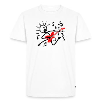 Guitare électrique rouge - T-shirt Premium bio Homme - blanc - Devant - Nico (187cm)