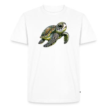 Tortue - T-shirt Premium bio Homme - blanc - Devant - Nico (187cm)