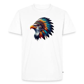 Aigle amérindien Peaux rouges américaines - T-shirt Premium bio Homme - blanc - Devant - Nico (187cm)